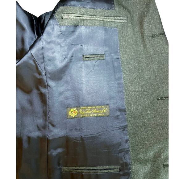 J Crew Mens Aldridge Jacket Loro Piana Super 120 Italian Wool Dark Gray Size 40L - Picture 7 of 7